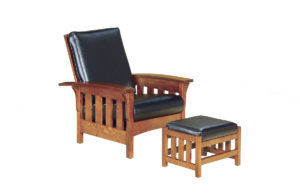 Mission style Morris chair and ottoman