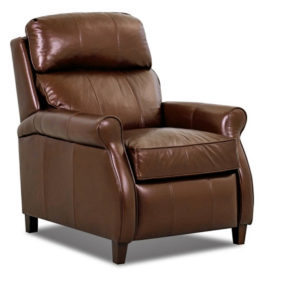 Rolled arm leather reclining chair