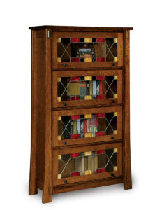 Four door leaded glass barrister style bookcase
