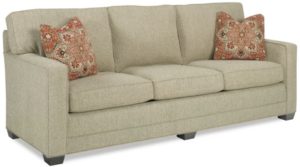 Sofa with box arm and T cushion back