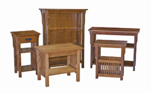 Group of Mission style occasional furniture