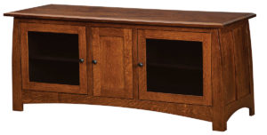 3 door TV stand with arched sides